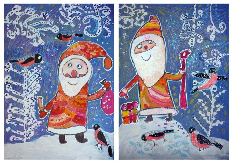 Необычные зимние рисунки детей