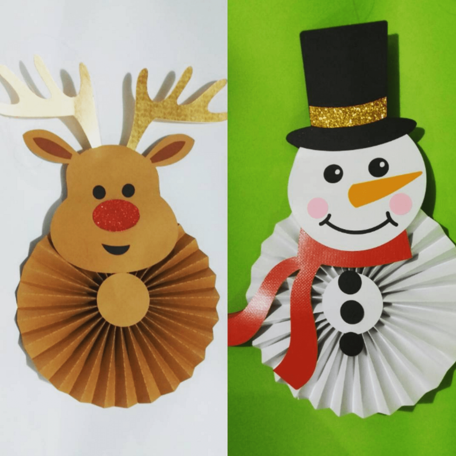 Снеговик из бумажной гармошки