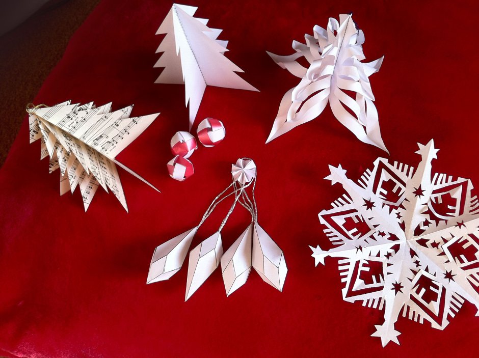 Рождественские украшения из бумаги