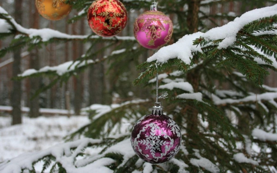 Зимние шарики на елку
