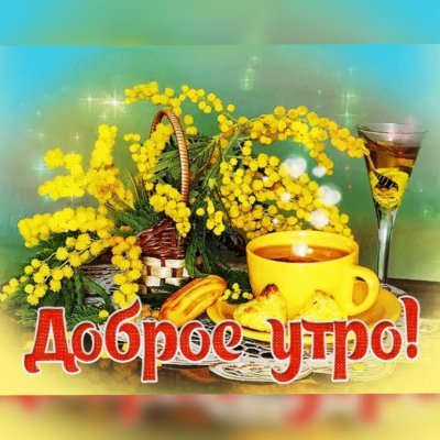 Доброе утро с мимозой с пожеланиями