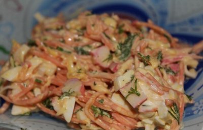 Салат корейская морковь крабовые палочки яйца