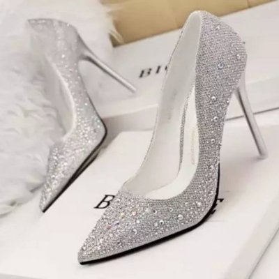 Туфли женские серебристые