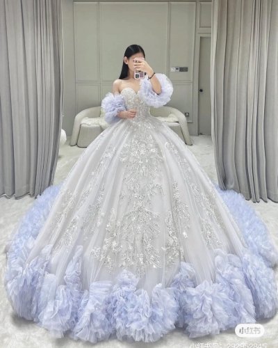 Viking Queen Wedding Dress with Sleeves