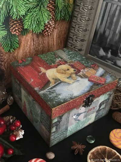 Новогодние шкатулки декупаж