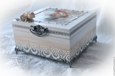 Марина Макеева декупаж деревянной шкатулки