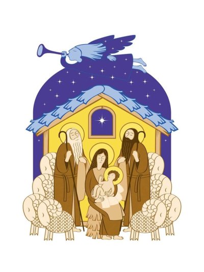 Рождественский вертеп рисунок