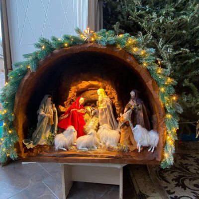 Рождественский венок вертеп