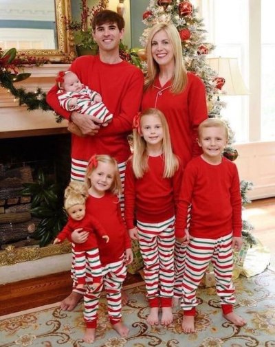 The Grinch Red Striped Family Christmas Pyjamas