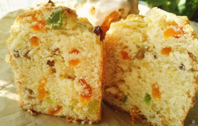 Творожный кулич с цукатами
