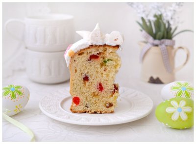 Пасхальный кулич с изюмом и цукатами