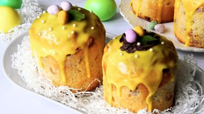 Творожный кулич с цукатами