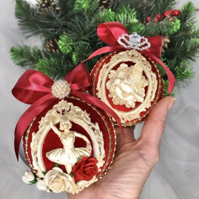 Елочные игрушки из бархата