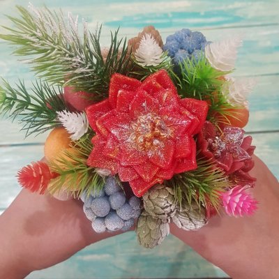 Новогодние букеты из мыла