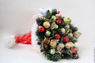 Новогодние Конфетные букеты