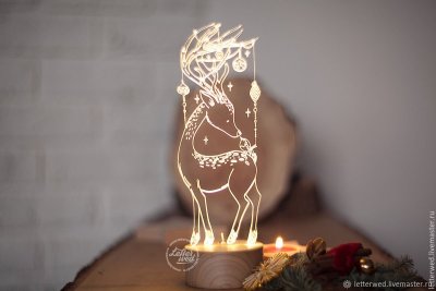 Ночник олень новогодний