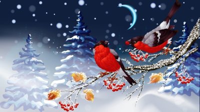 Картинки на рабочий стол Снегири