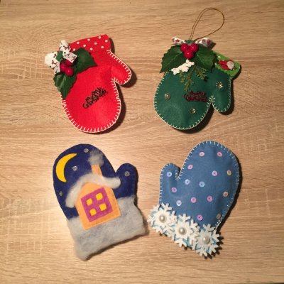 Новогодняя рукавичка поделка