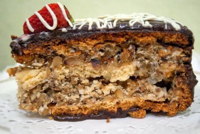 Торт с орехами и сгущенкой