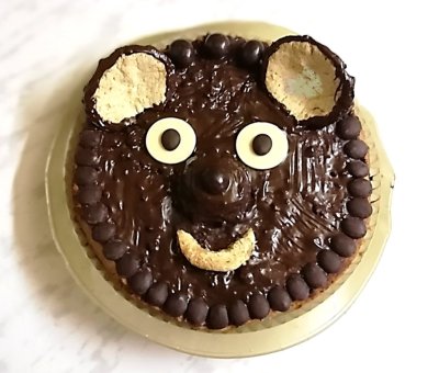 Декор торта с мишкой