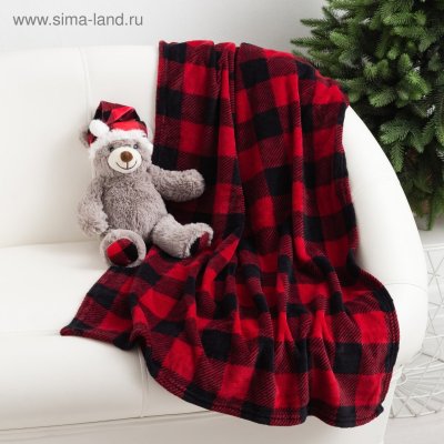 Красный новогодний плед