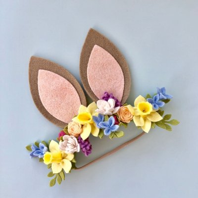 Ободок с ушками зайчика из фоамирана